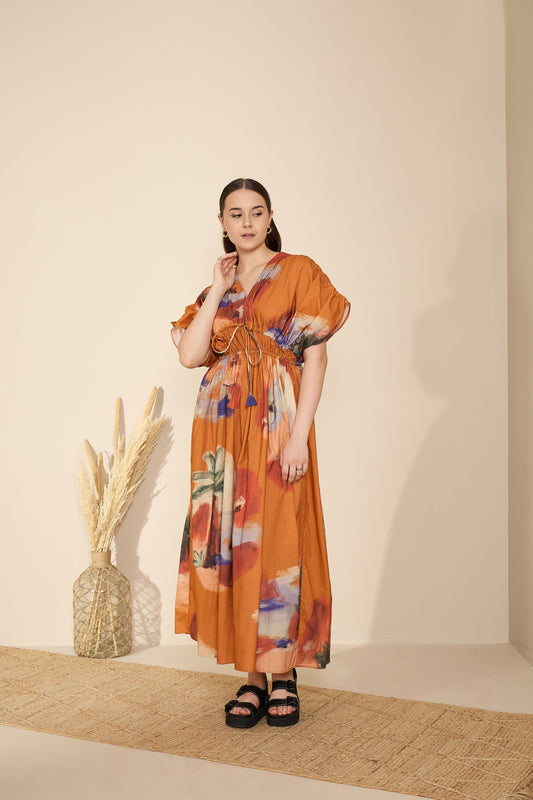 🎨 Sunset Muse Watercolor Dress