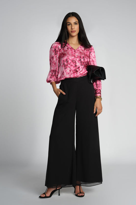 Rose Mist Printed Satin Blouse