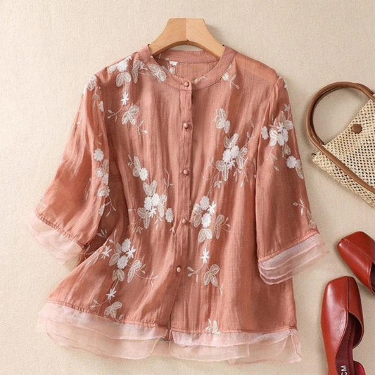 Pure Cotton Embroidered Shirt