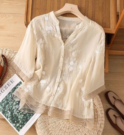 Pure Cotton Embroidered Shirt