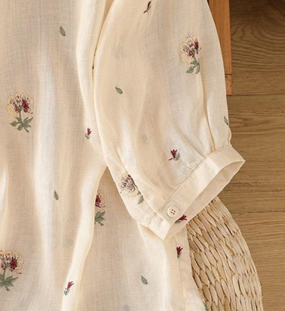 Cotton Floral Embroidered Comfortable Shirt