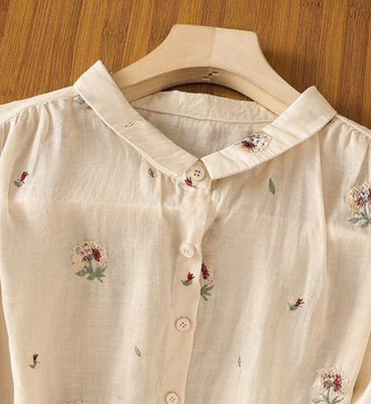 Cotton Floral Embroidered Comfortable Shirt