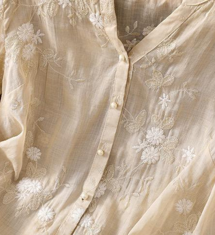 Pure Cotton Embroidered Shirt