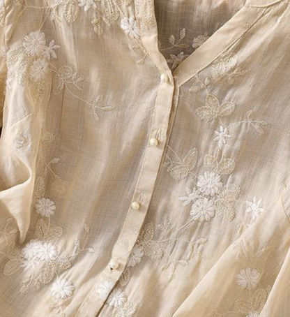 Pure Cotton Embroidered Shirt