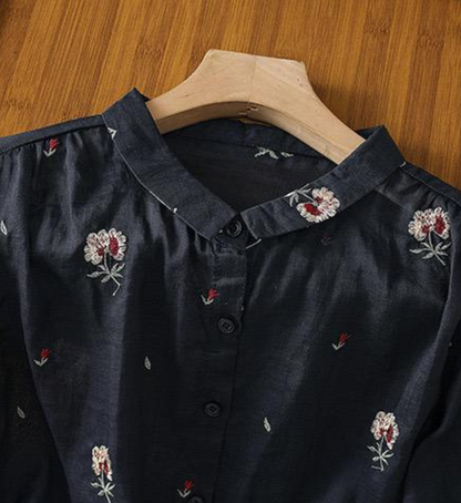 Cotton Floral Embroidered Comfortable Shirt