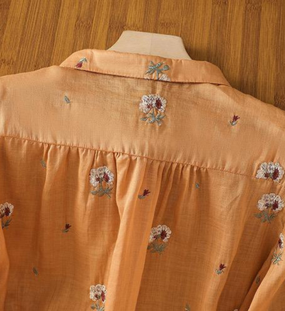Cotton Floral Embroidered Comfortable Shirt