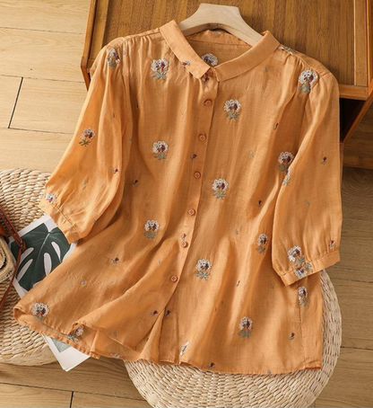 Cotton Floral Embroidered Comfortable Shirt