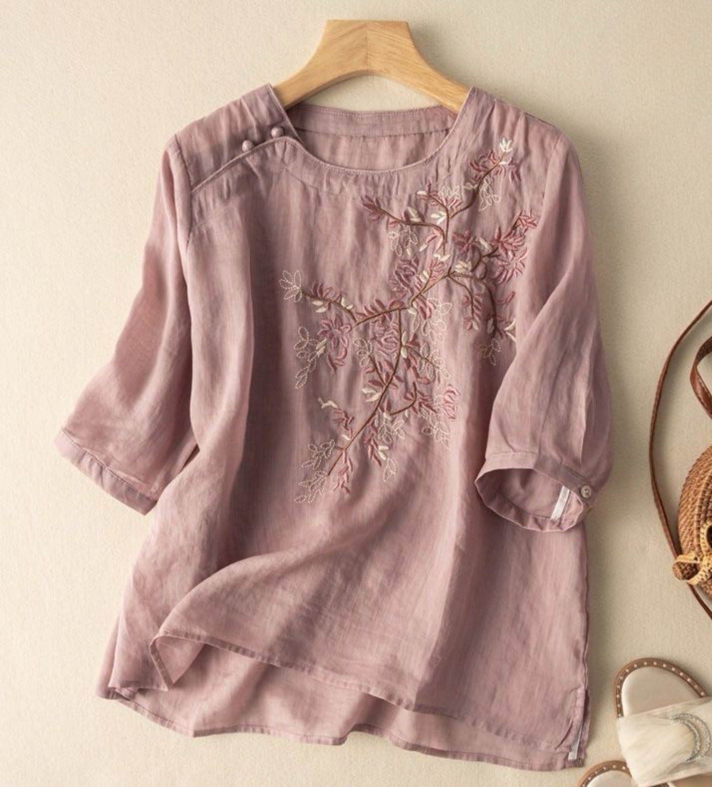 Pure Cotton Embroidered Womens Top
