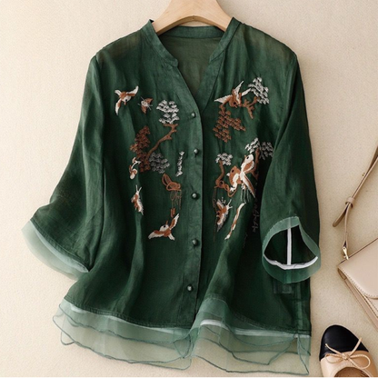 Pure Cotton Embroidered Shirt