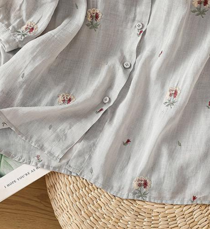 Cotton Floral Embroidered Comfortable Shirt