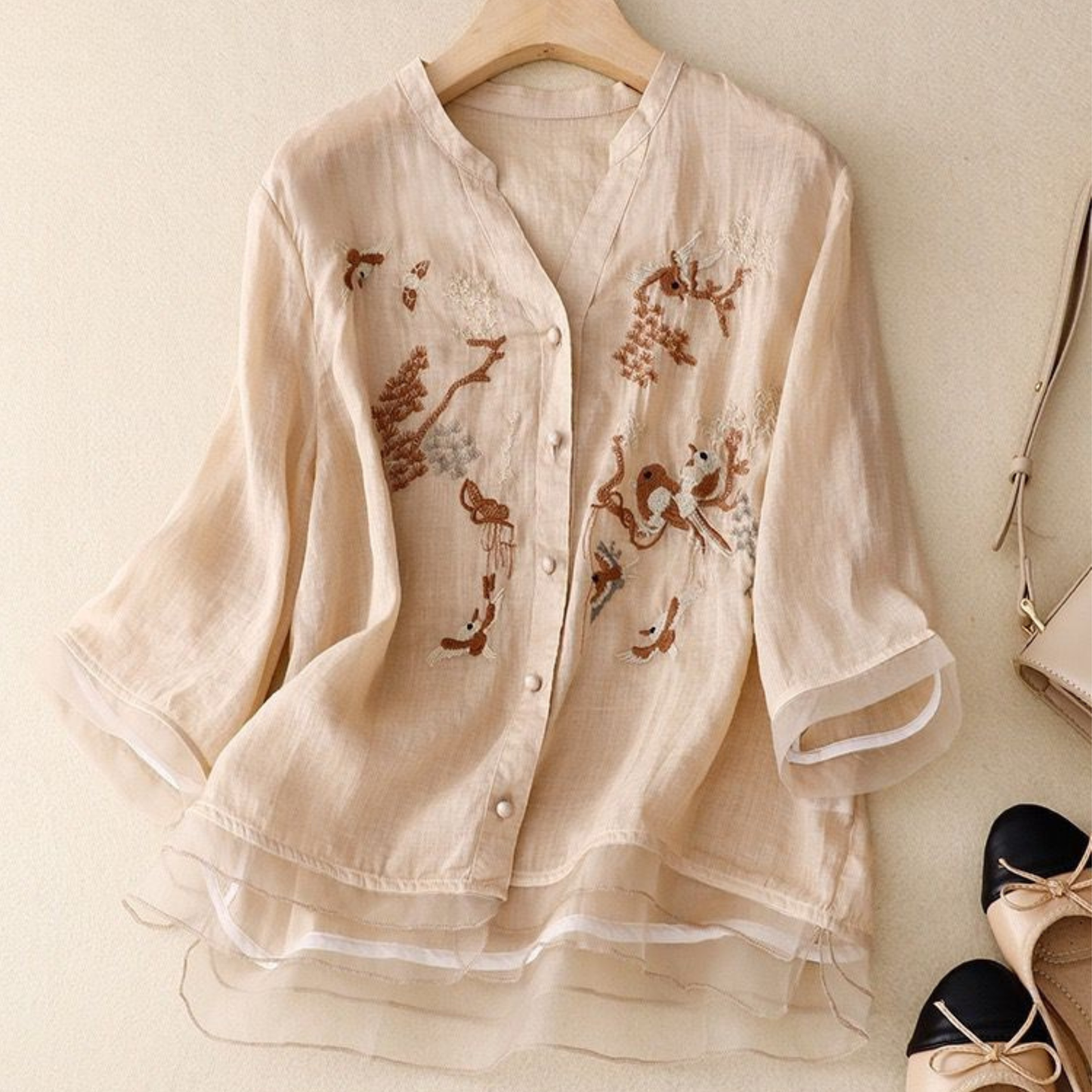 Pure Cotton Embroidered Shirt