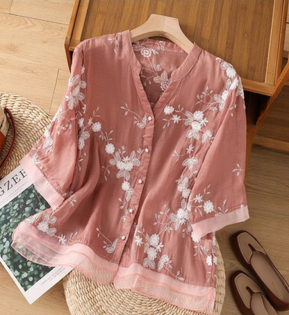 Pure Cotton Embroidered Shirt