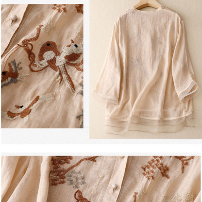 Pure Cotton Embroidered Shirt