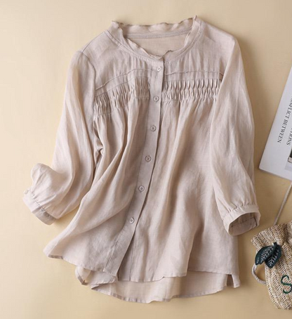 Pure Cotton Shirt With Pleat Work