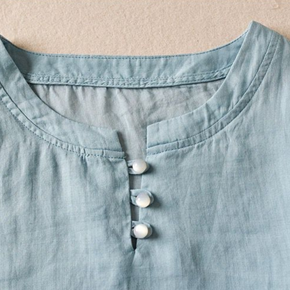 Pure Cotton Embroidered Organza Sleeves Top