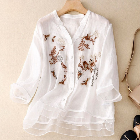 Pure Cotton Embroidered Shirt