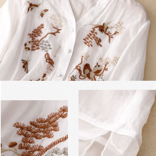 Pure Cotton Embroidered Shirt