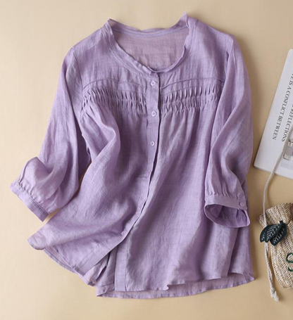 Pure Cotton Shirt With Pleat Work