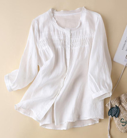 Pure Cotton Shirt With Pleat Work